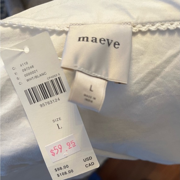 Anthropologie/Maeve White Button Down Shirt - Picture 6 of 6